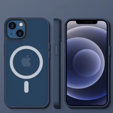 TPU+PC чехол Metal Buttons with MagSafe Colorful для Apple iPhone 15 (6.1") – Синий