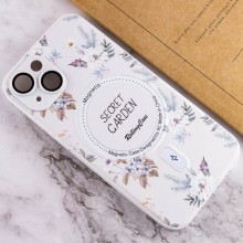 TPU+PC чехол Secret Garden with MagSafe для Apple iPhone 15 (6.1") – Белый
