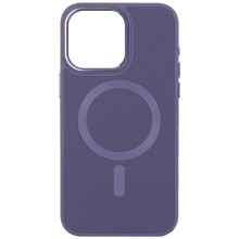 Кожаный чехол Bonbon Leather Metal Style with MagSafe для Apple iPhone 15 (6.1") – Серый