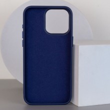 Кожаный чехол Bonbon Leather Metal Style with MagSafe для Apple iPhone 15 (6.1") – Синий