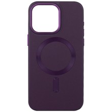 Кожаный чехол Bonbon Leather Metal Style with MagSafe для Apple iPhone 15 (6.1") – Фиолетовый