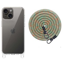 Чехол TPU Transparent with Straps для Apple iPhone 15 (6.1") – Зеленый
