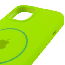 Чохол Silicone Case Full Protective (AA) with MagSafe для Apple iPhone 15 (6.1") – Салатовий