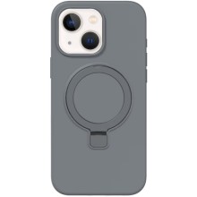Чехол Silicone Case Full Protective NO LOGO with Ring для Apple iPhone 15 (6.1") – Серый