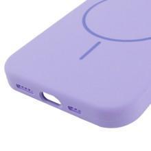 Чохол Silicone Case Full Protective (AA) NO LOGO with MagSafe для Apple iPhone 15 (6.1") – Бузковий