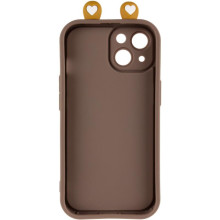Чехол TPU Toys Case with Ears для Apple iPhone 15 (6.1") – Коричневый