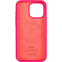 Чохол Silicone Case (AA) Logo with MagSafe для Apple iPhone 15 (6.1") – Рожевий