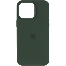 Чехол Silicone Case (AA) Logo with MagSafe для Apple iPhone 15 (6.1") – Зеленый