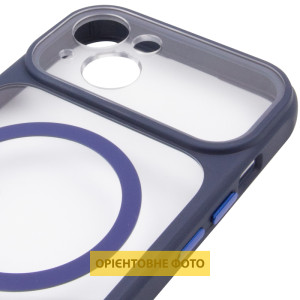 Чехол TPU+PC GETMAN Moon Clear with MagSafe для Apple iPhone 15 (6.1") – Blue