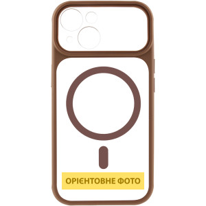 Чехол TPU+PC GETMAN Moon Clear with MagSafe для Apple iPhone 15 (6.1") – Brown