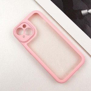 TPU чехол Transparent + Colour 1,5mm для Apple iPhone 15 (6.1") – Розовый