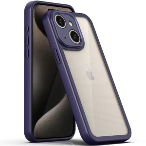 TPU чехол Transparent + Colour 1,5mm для Apple iPhone 15 (6.1") (Фиолетовый)