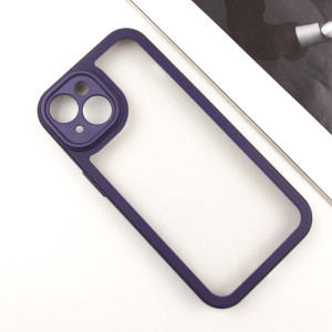 TPU чехол Transparent + Colour 1,5mm для Apple iPhone 15 (6.1") – Фиолетовый