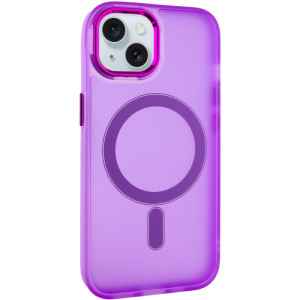 Чехол TPU+PC Lily with MagSafe для Apple iPhone 15 (6.1") (Фиолетовый)