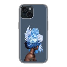 Чехлы (ART) Цветы на iPhone 15 (VPrint) (Квіти на голові)