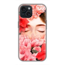 Чехлы (ART) Цветы на iPhone 15 (VPrint) (Очі в квітах)