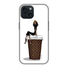 Чехлы Луи Витон для iPhone 15 (AlphaPrint - LOUIS VUITTON) – кофе LOUIS VUITTON