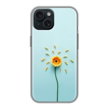 Чехлы с Цветами для iPhone 15 (VPrint) – Желтый цветок