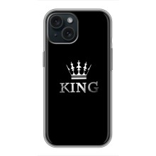 Чехол (Корона на чёрном фоне) для Айфон 15 (KING)