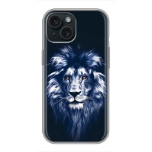 Чехол со Львом для iPhone 15 (VPrint) – Синий Лев