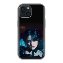 Чехлы Венсдей на iPhone 15 Уэнсдей (AlphaPrint) – взгляд Уэнздей