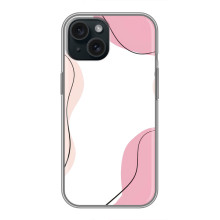 Чохол квітковий дизайн для iPhone 15 – Рожевий фон