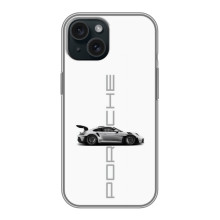 Чохол з авто Порше для iPhone 15 – білий порше