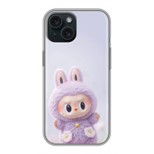Чехол с принтом Лабубу для iPhone 15 – Фиолетовый Лабубу