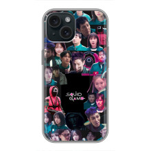 Чохол Гра в кальмара для iPhone 15 – Колаж гра кальмара