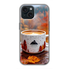 Чехол с уникальным дизайном «Осень с кофе» для iPhone 15 – Кофе на природе