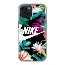 Силіконовый Чохол на iPhone 15 з картинкою НАЙК – Квітковий Nike