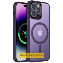 TPU+PC чохол Metal Buttons with MagSafe Colorful для Apple iPhone 16 Plus (6.7") – Темно-фиолетовый