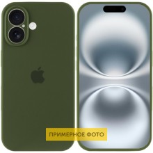 Чехол Silicone Case Full Camera Protective (AA) для Apple iPhone 16 Plus (6.7") – Зеленый