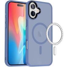 TPU+PC чехол Metal Buttons with MagSafe Colorful для Apple iPhone 16 Plus (6.7") – Голубой