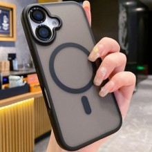 TPU+PC чехол Metal Buttons with MagSafe Colorful для Apple iPhone 16 Plus (6.7") – Черный