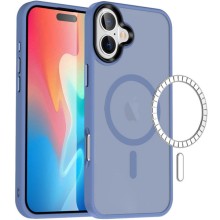 TPU+PC чохол Metal Buttons with MagSafe Colorful для Apple iPhone 16 Plus (6.7") – Блакитний