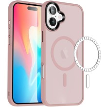 TPU+PC чохол Metal Buttons with MagSafe Colorful для Apple iPhone 16 Plus (6.7") – Рожевий