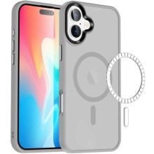 TPU+PC чохол Metal Buttons with MagSafe Colorful для Apple iPhone 16 Plus (6.7") – Сірий