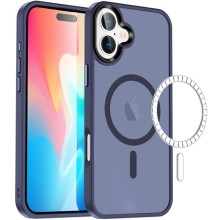 TPU+PC чохол Metal Buttons with MagSafe Colorful для Apple iPhone 16 Plus (6.7") – Синій