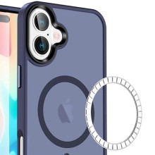 TPU+PC чохол Metal Buttons with MagSafe Colorful для Apple iPhone 16 Plus (6.7") – Синій