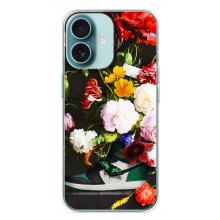 Брендновые Чехлы для iPhone 16 Plus - (PREMIUMPrint) (Nike цветы)