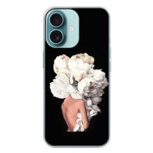 Чехлы (ART) Цветы на iPhone 16 Plus (VPrint) (Белые цветы)