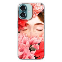 Чехлы (ART) Цветы на iPhone 16 Plus (VPrint) (Глаза в цветах)