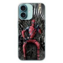 Чохли Фільми для Айфон 16 Плюс (VPrint) – Дедпул на троні