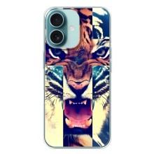 Чохли з зображенням різних тварин на iPhone 16 Plus (Яскравий Тигр)