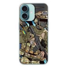 Чехлы с картинкой ЗСУ для iPhone 16 Plus (AlphaPrint) (Воин ВСУ)
