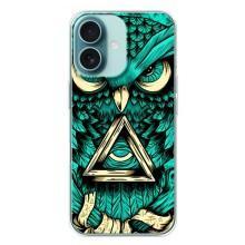 Чохли з принтом СОВИ для iPhone 16 Plus – Зелена сова