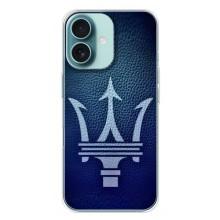Чехлы с тематикой "Крутые машины" на iPhone 16 Plus – Лого Maserati