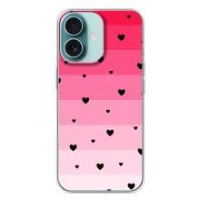 Чехлы с тематикой "Маленькие Сердечки" на iPhone 16 Plus – Чорные сердечки