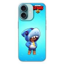 Чехол для iPhone 16 Plus Бравл Старс (VPrint) – Леон акула